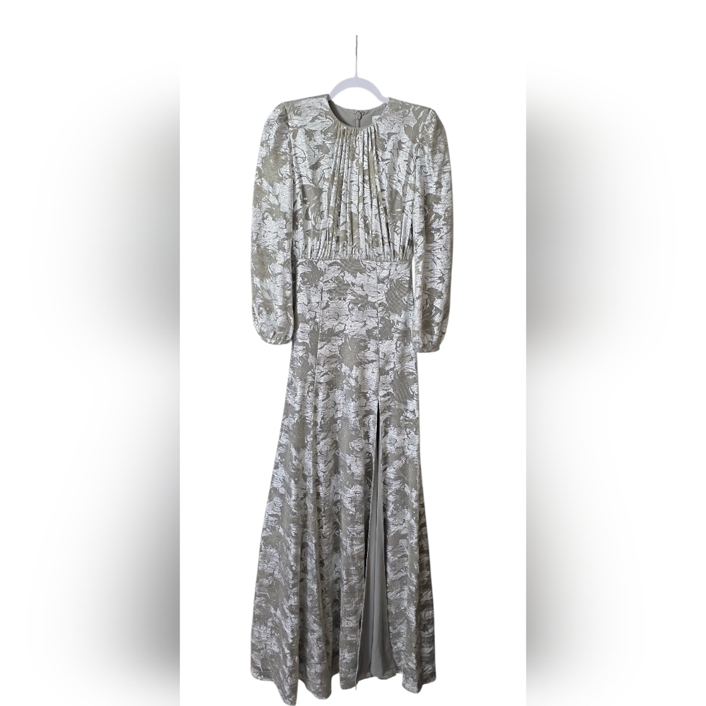 Dress The Population Metallic High Neck Long Mermaid Shimmer Maxi Dress Size XS
